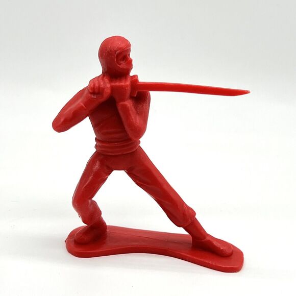 Vintage Greenbrier International 4" Ninja Samurai Plastic Toy Figures Red Black - Picture 12 of 12
